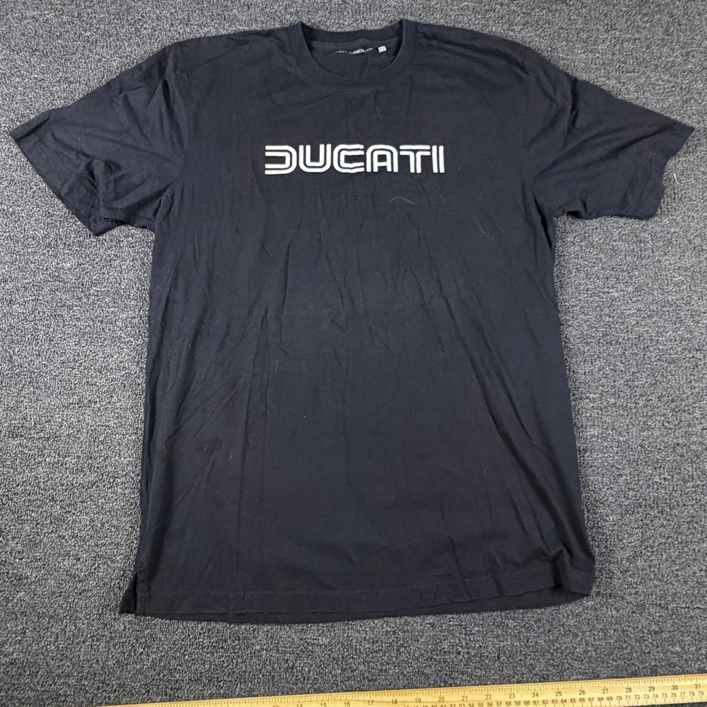 Port Authority T-Shirt Mens M Ducati Black Graphic Salt Lake Motorsports EUC